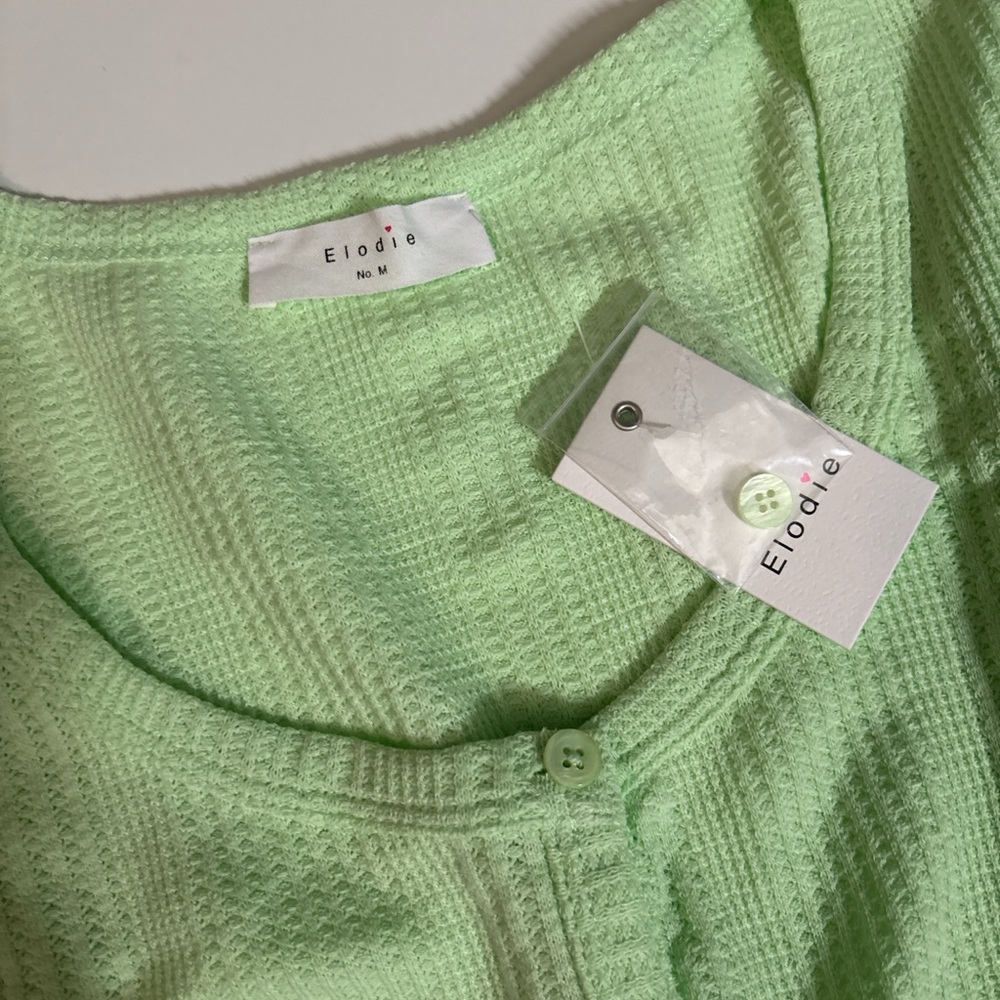 Elodie Mint Green Textured Cardigan - Picture 3 of 4